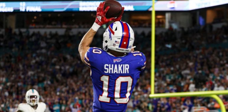 WR Khalil Shakir, Buffalo Bills; Apuestas NFL