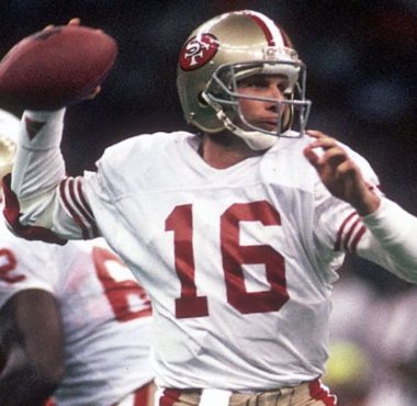 QB Joe Montana con los San Francisco 49ers