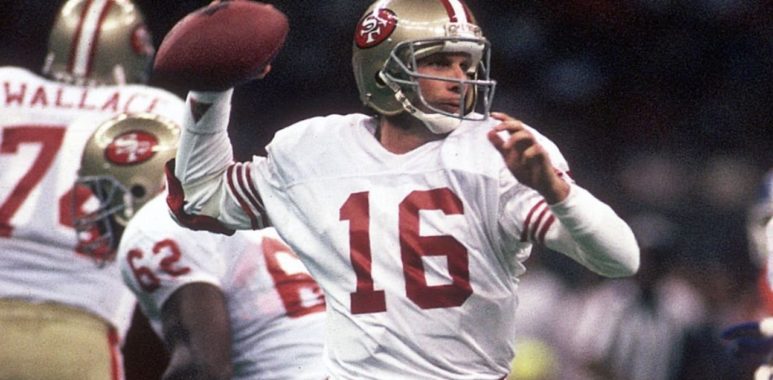 QB Joe Montana con los San Francisco 49ers