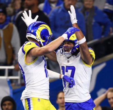 WR Cooper Kupp (izquierda) y WR Puka Nacua (derecha); Los Angeles Rams