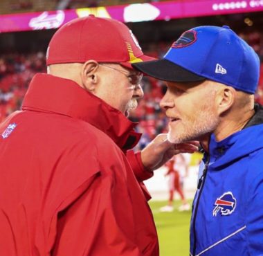 HC Andy Reid, Kansas City Chiefs; HC Sean McDermott, Buffalo Bills