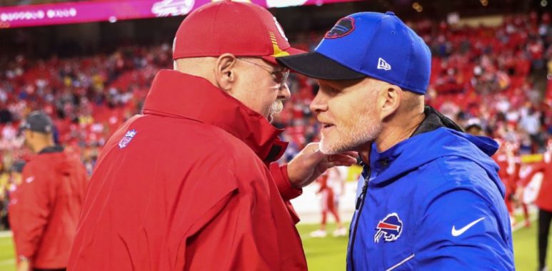 HC Andy Reid, Kansas City Chiefs; HC Sean McDermott, Buffalo Bills