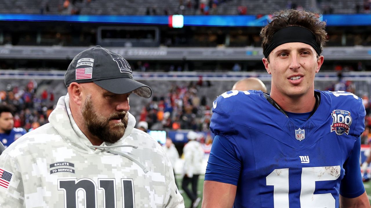 HC Brian Daboll y QB Tommy DeVito, New York Giants