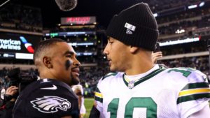 QB Jalen Hurts, Philadelphia Eagles; QB Jordan Love, Green Bay Packers