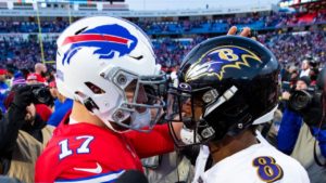 QB Josh Allen, Buffalo Bills; y QB Lamar Jackson, Baltimore Ravens