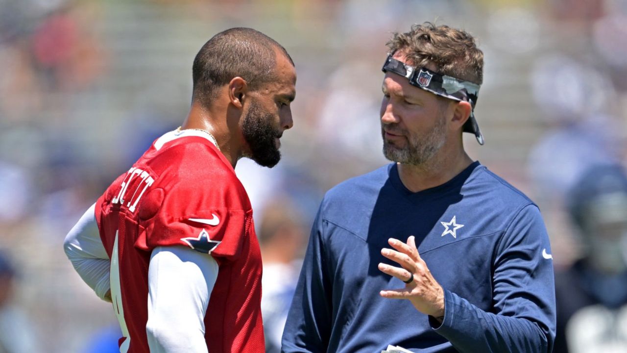 QB Dak Prescott y HC Brian Schottenheimer, Dallas Cowboys