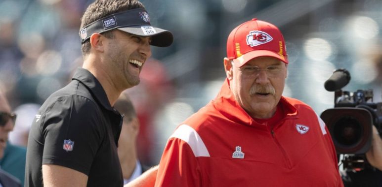 HC Nick Sirianni, Philadelphia Eagles; HC Andy Reid, Kansas City Chiefs