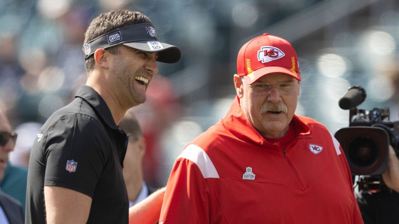 HC Nick Sirianni, Philadelphia Eagles; HC Andy Reid, Kansas City Chiefs