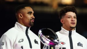 QB Jalen Hurts, Philadelphia Eagles; QB Patrick Mahomes, Kansas City Chiefs; Opening Night SB LIX