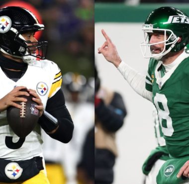 QB Russell Wilson con los Pittsburgh Steelers; QB Aaron Rodgers con los New York Jets