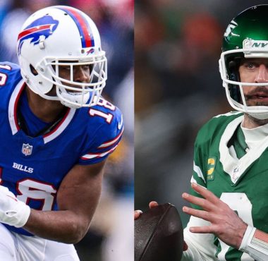 WR Amari Cooper con los Buffalo Bills; QB Aaron Rodgers con los New York Jets