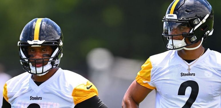 QB Russell Wilson (izquierda) y QB Justin Fields (derecha), Pittsburgh Steelers