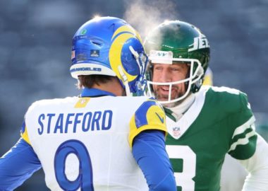 QB Matthew Stafford, Los Angeles Rams; QB Aaron Rodgers, New York Jets