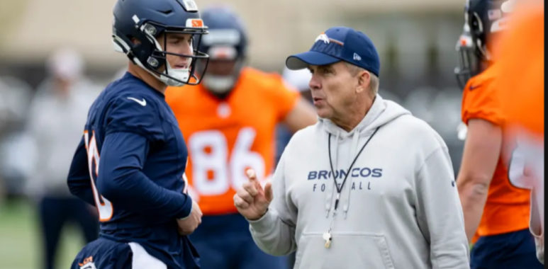 QB Bo Nix (izquierda) y HC Sean Payton (derecha), Denver Broncos