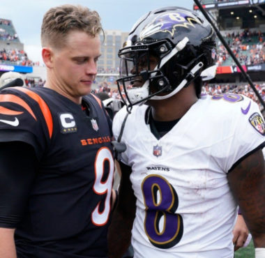 QB Joe Burrow (izquierda) y QB Lamar Jackson (derecha)