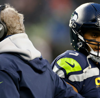 HC Pete Carroll (izquierda), QB Russell Wilson (derecha) juntos en su etapa en los Seattle Seahawks